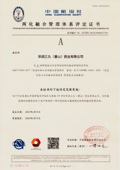 2021年兩化融合管理體系評定證書(shū)